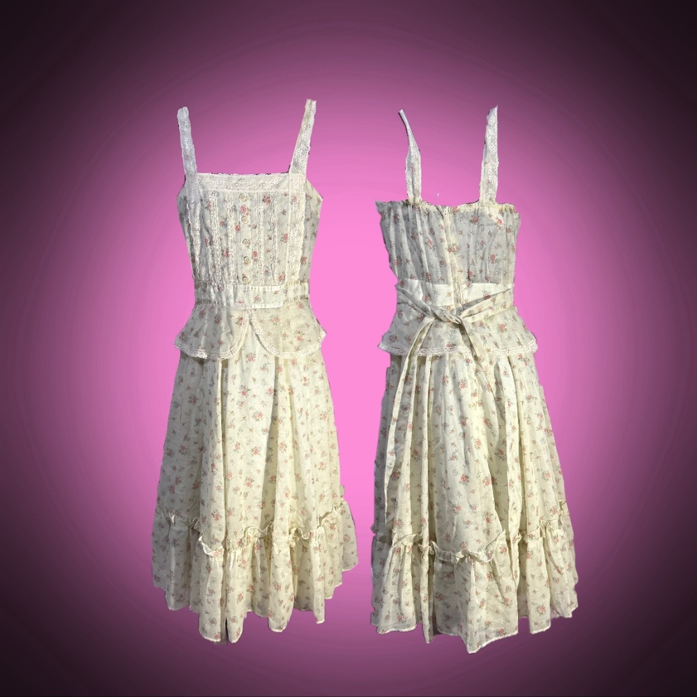 Gunne Sax floral Midi Dress